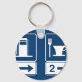 Gasstation en Diner Road Sign Sleutelhanger (Voorkant)