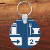 Gasstation en Diner Road Sign Sleutelhanger (Voorkant)