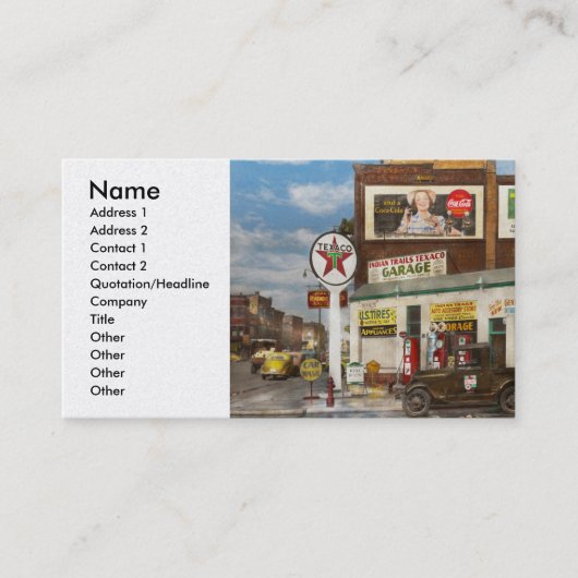 Gasstation - Indische trails 1940 Visitekaartje (Voorkant)