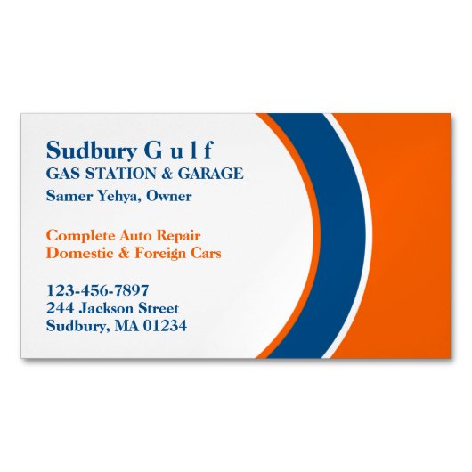 Gasstation Magnetisch Visitekaartje (Voorkant)