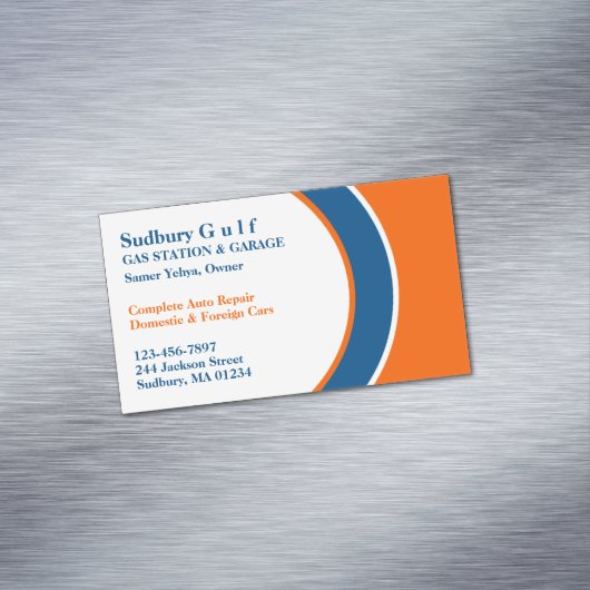 Gasstation Magnetisch Visitekaartje (Voorbeeld)