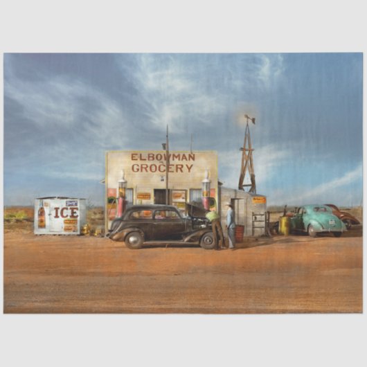 Gasstation - Midden in de buurt van 1940 Tissuepapier (Voorkant)