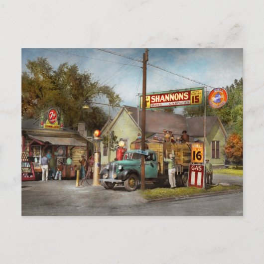 Gasstation - Shannon's superbenzine 1939 Briefkaart (Voorkant)