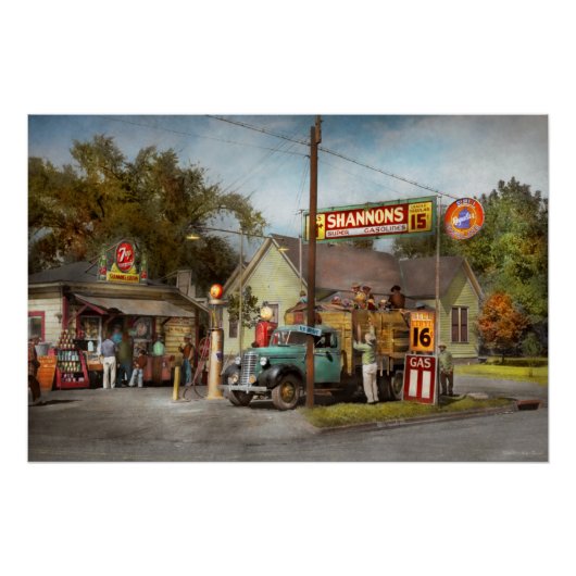 Gasstation - Shannon's superbenzine 1939 Perfect Poster (Voorkant)