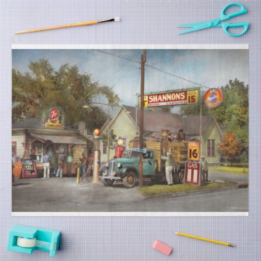 Gasstation - Shannon's superbenzine 1939 Tissuepapier (Craft)