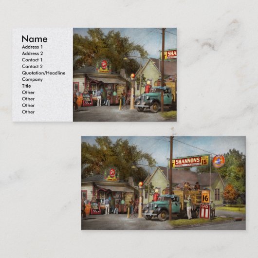 Gasstation - Shannon's superbenzine 1939 Visitekaartje (Voorkant / Achterkant)