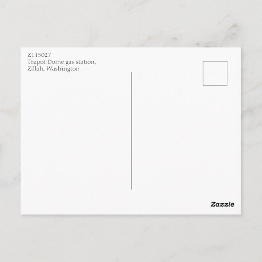 Gasstation Teapot Dome, Zillah, Washington Briefkaart (Achterkant)