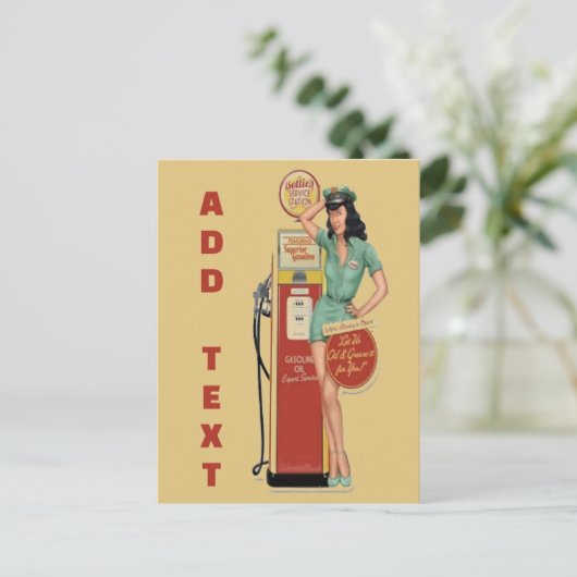  gasstation, tekstBriefkaart bewerken Briefkaart (Staand voorkant)