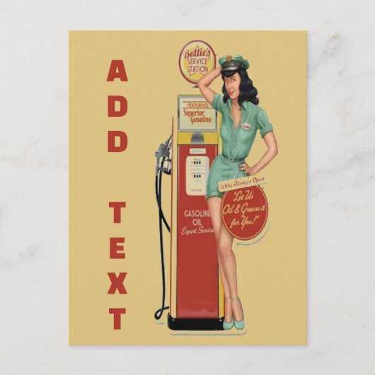  gasstation, tekstBriefkaart bewerken Briefkaart (Voorkant)