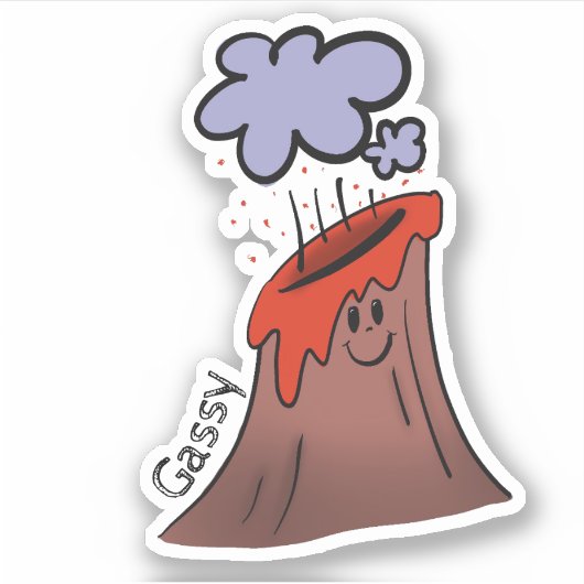 Gassy vulcano sticker (Voorkant)