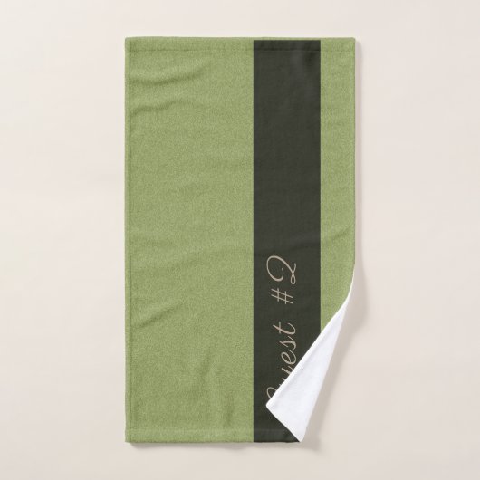 Gast #2 Fluffy Structuur Aangepaste tekst Groen Bad Handdoek (Handdoek)