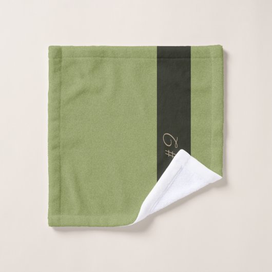 Gast #2 Fluffy Structuur Aangepaste tekst Groen Bad Handdoek (Wasdoekje)