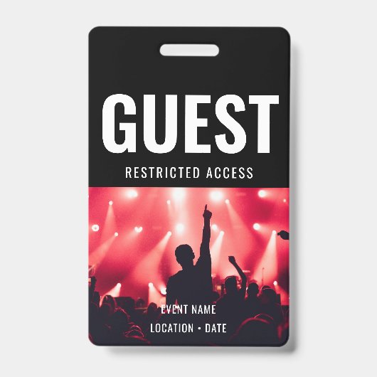 Gast Aangepaste evenement- of concertnaam Badge (Voorzijde)