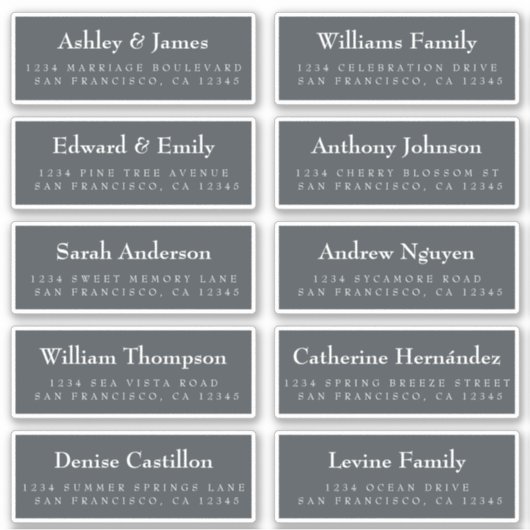 Gast Adresetiketten: BESTEL OP 8" of 6" Sticker (Voorkant)