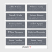 Gast Adresetiketten: BESTEL OP 8" of 6" Sticker (Vel)