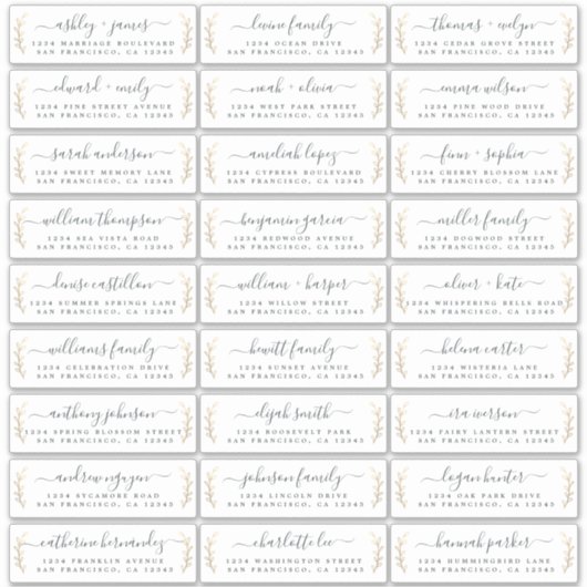 Gast Adresetiketten: BESTELLEN OP 14" of 8" Sticker (Voorkant)