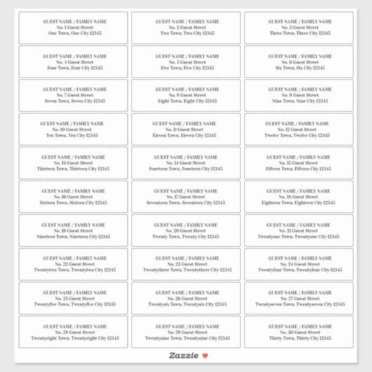 Gast Adresetiketten bruiloft uitnodigingsenveloppe Sticker (Vel)