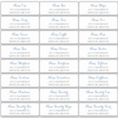 Gast Adresetiketten met blauw Manuscript Sticker (Voorkant)