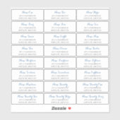 Gast Adresetiketten met blauw Manuscript Sticker (Vel)