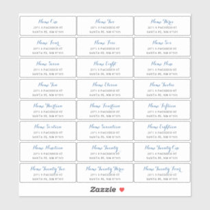 Gast Adresetiketten met blauw Manuscript Sticker