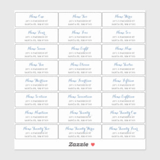 Gast Adresetiketten met blauw Manuscript Sticker