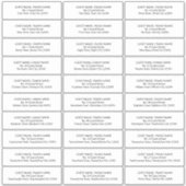 Gast Adresetiketten voor 30 Uitnodigingsenveloppen Sticker (Voorkant)