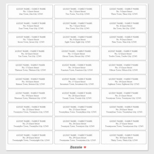 Gast Adresetiketten voor Invitation Envelopes Sticker (Vel)