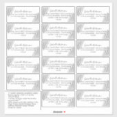 Gast Adresetiketten Zilver Glitter Palmblad Sticker (Vel)