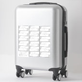 Gast Adresetiketten Zilver Glitter Palmblad Sticker (Koffer)