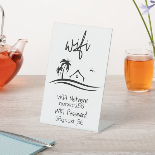 Gast Bezoeker WIFI informatie STR Verhuur Strand Reclamebord Met Voetstuk (Insitu)