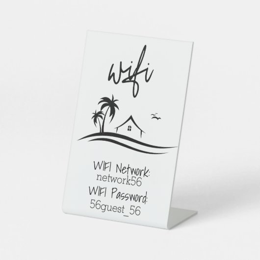 Gast Bezoeker WIFI informatie STR Verhuur Strand Reclamebord Met Voetstuk (Voorkant)