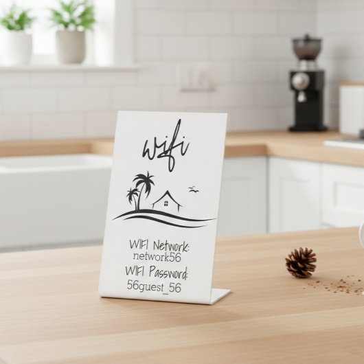 Gast Bezoeker WIFI informatie STR Verhuur Strand Reclamebord Met Voetstuk