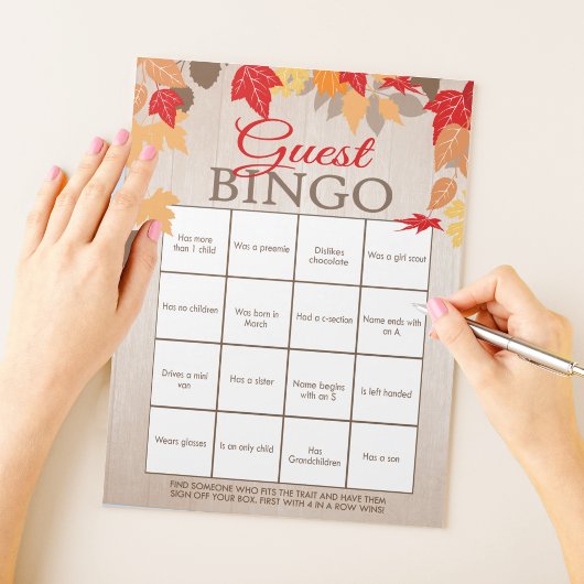 Gast Bingo Herfst Douche Party Game Pack Notitieblok