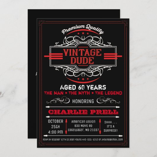 Gast Birthday Man Myth Legend Uitnodiging (Voorkant / Achterkant)