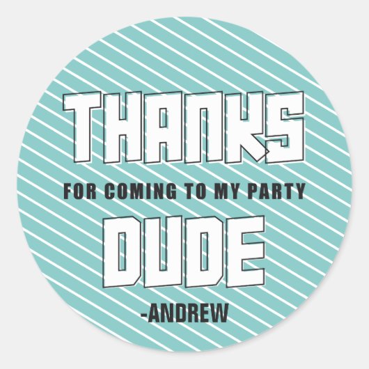 Gast Blauwgroen en Black Panda Verjaardag Dank u Ronde Sticker (Voorkant)