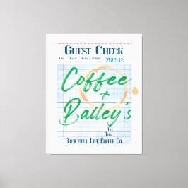 Gast Check Art Coffee Shop Drink Bestelbon Canvas Afdruk