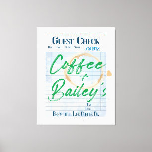 Gast Check Art Coffee Shop Drink Bestelbon Canvas Afdruk