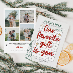 Gast Check Familiefoto Kerst Feestdagenkaart