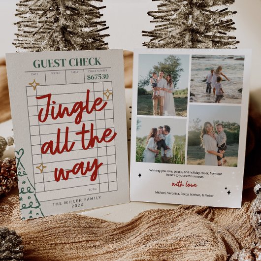 Gast Check Familiefoto Kerst Feestdagenkaart