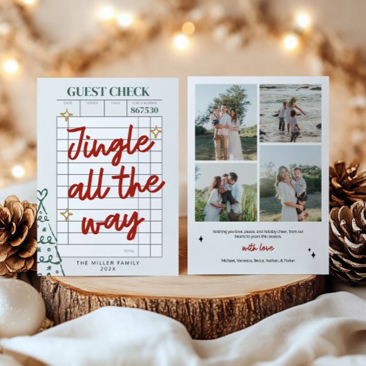 Gast Check Familiefoto Kerst Feestdagenkaart