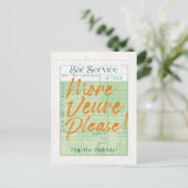 Gast Check Ontvangst Champagne Pop de Bubble Briefkaart (Staand voorkant)