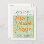 Gast Check Ontvangst Champagne Pop de Bubble Briefkaart (Voorkant / Achterkant)