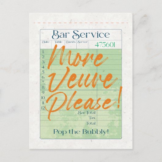 Gast Check Ontvangst Champagne Pop de Bubble Briefkaart (Voorkant)