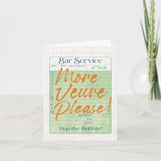 Gast Check Ontvangst Champagne Pop de Bubble Feestdagen Kaart (Voorkant)
