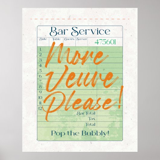 Gast Check Ontvangst Champagne Pop de Bubble Poster (Voorkant)