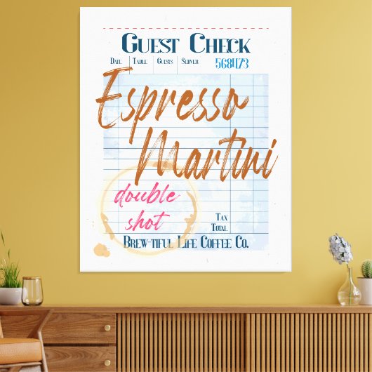 Gast Check Ontvangst Espresso Martini Double Shot Canvas Afdruk (Insitu (Woonkamer))
