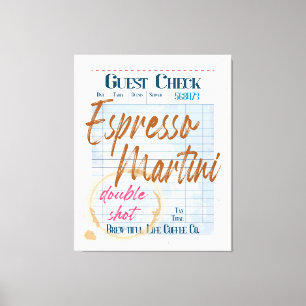 Gast Check Ontvangst Espresso Martini Double Shot Canvas Afdruk