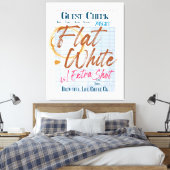 Gast Check Ontvangst Flat White Koffie Extra Shot Canvas Afdruk (Insitu (Slaapkamer))