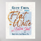 Gast Check Ontvangst Flat White Koffie Extra Shot Poster (Voorkant)