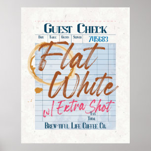 Gast Check Ontvangst Flat White Koffie Extra Shot Poster
